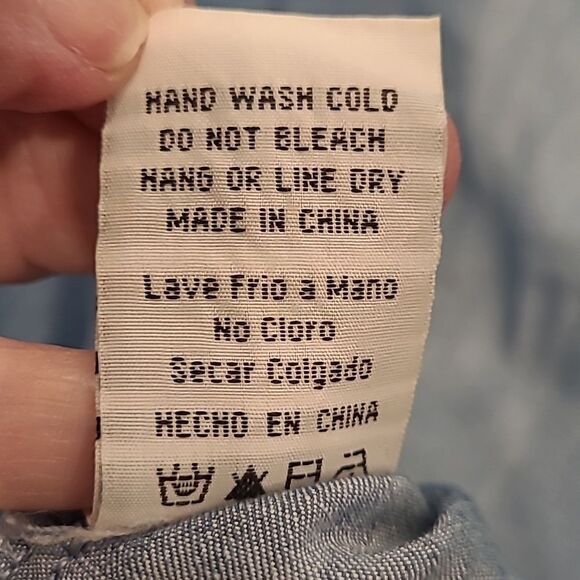 Twelve Blue Bamboo/Cotton Blend Quarter Sleeve Tie Front Mini Dress - Picture 11 of 11